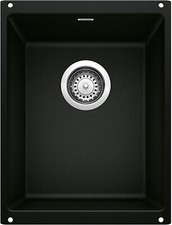 BLANCO, Precis Bar/Prep Sink, Coal Black Matte Granite 18.13"Dx13.75" Wx7.5"H