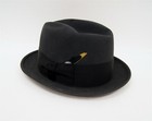 Stetson Black Fedora Hat Size 7 1/8 Vita-Felt 3x Beaver Fur w/ Original Box — photo 2