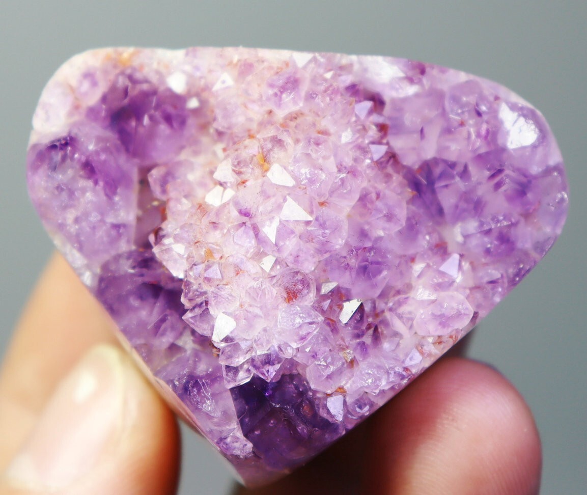 Natural Amethyst Heart - Shaped Quartz Crystal Cluster Stone Mineral Specimen