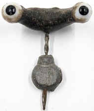 Vintage German Antique Hand Blown Rocker Glass Doll Eyes Brown Round BBI-6