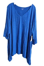 Catherines Plus 3X Blue Top New