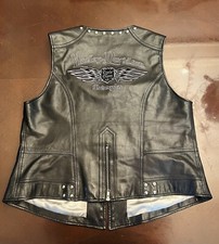 CHALECO HARLEY DAVIDSON "CYCLE QUEEN" FURY TACHONADO MUJER CUERO NEGRO (Pequeño)