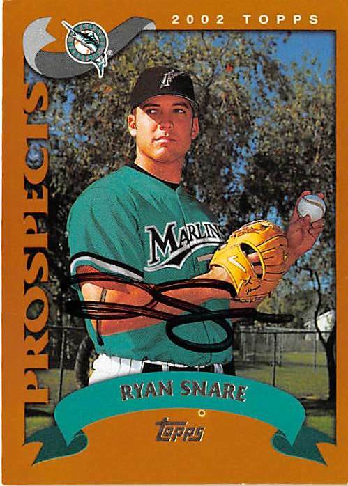 Ryan Snare autographed baseball card (Florida Marlins) 2002 Topps