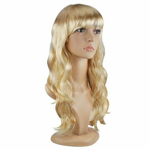 Women's Long Curly Fancy Dress Wigs Blonde Cosplay Costume Ladies Wig