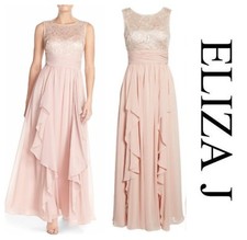 ELIZA J  SEXY CHIC SEQUIN  LACE  CHIFFON GOWN  EVENING  DRESS  Sz 10  NEW  $ 218