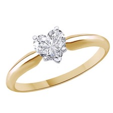 1.00 Ct Heart Shape Solitaire Engagement Wedding Promise Ring 10K Yellow Gold
