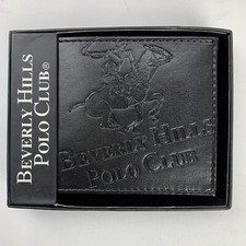 Portafoglio uomo Beverly Hills Polo Club in pelle nera goffrata nuovo