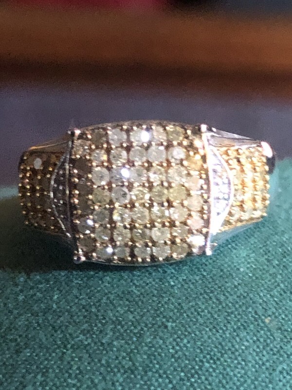 Natural Yellow Diamond Ring in Yellow Rhodium & Platinum over Sterling Silver, 
