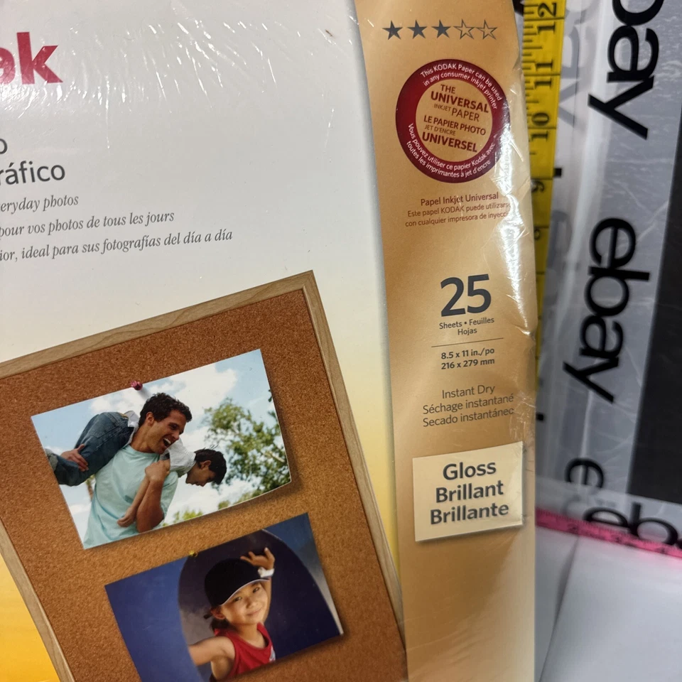 Kodak Brillante 8.5 x11 25 Hojas Papel Fotográfico Brillo Brillante Secado Instantáneo Foto 2 de 4