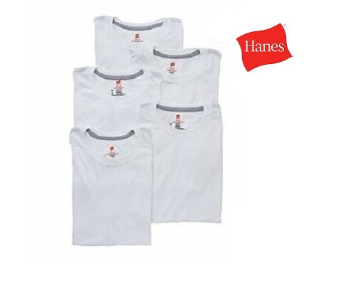 Camisetas Hanes ComfortBlend sin etiquetas cuello redondo ligeras superblandas paquete pequeño de 5 - Imagen 3 de 4