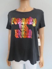 NWT MOTHER Faded Black Boxy Goodie Goodie Ready to Roll T-Shirt Size L 95