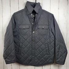 Gymboree Boys Quilted Button Up Jacket Size L 10-12 Dark Grey Front Pockets