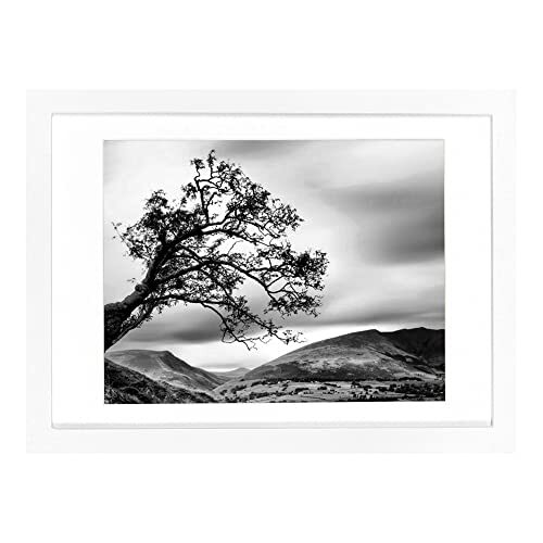 10x14 Picture Frames White Display 8.5x11 Picture Frame with Mat Document Woo...-image