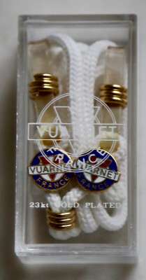 Vuarnet Croakies White New in Box Vintage 23 KT Gold Plated Very Rare