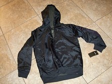 NWT 58.00 "HURLEY "True Navy Lined Hooded Zip up Windbreaker Jacket size M.