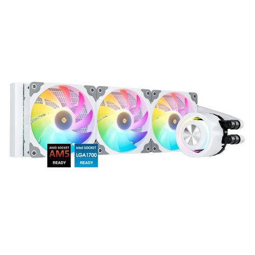 Vetroo V360 White Liquid CPU Cooler 360mm ARGB & PWM Fans for LGA 185 AMD AM5 - Picture 1 of 9