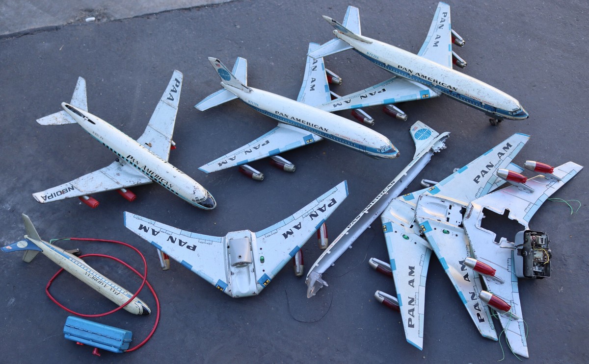 De colección Yonezawa Japón Panamericano Avión de hojalata Juguete