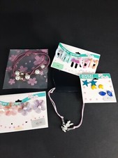 Girls Jewelry Lot 10 Pairs Of Pierced Earrings Two Bracelets