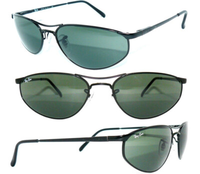 Ray Ban SONNENBRILLE SCHWARZ GRÜN RB 3131 006 FLIGHT 3132 OLYMPIA BRILLE 3190