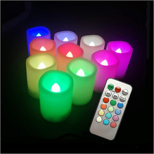 Multi Color Changing Flameless Votive Candles with Remote, 10 Pack