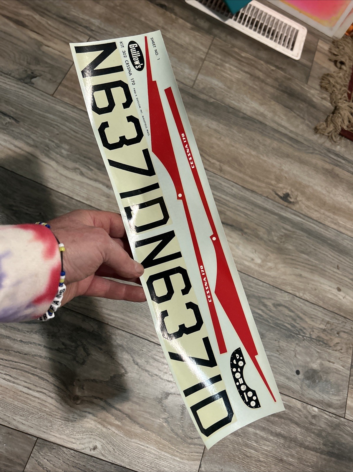 1961 GUILLOWS CESSNA 170 BALSA WOOD MODEL AIRPLANE KIT #302 J New Open Box