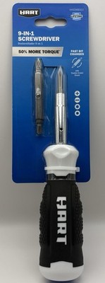 HART 9-in-1 Screwdriver with Philips Head, Slotted, Nut Driver, and Star
