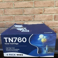 Brother TN760 Compatible Black High Yield Laser Toner Cartridge 4 Pack
