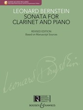 Leonard Bernstein Sonata for Clarinet Piano Sheet Music Book Play-Along Audio