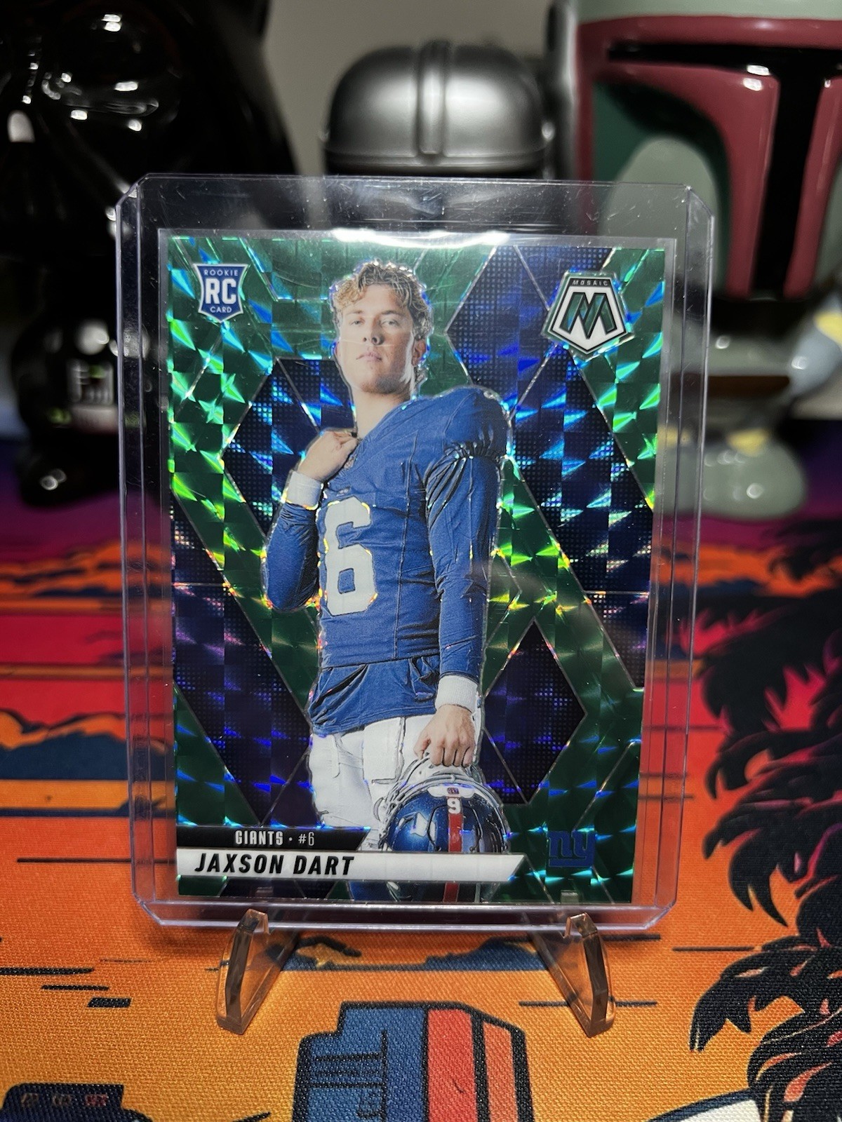 2025 Mosaic Jaxson Dart #288 Green Mosaic Image Variation Giants Rookie QB