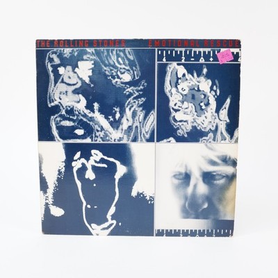Vintage The Rolling Stones Emotional Rescue LP vinyl record with poster
