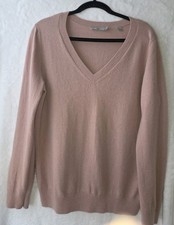 Vince Cashmere Weekend V-Neck Sweater Camel Women's Size L