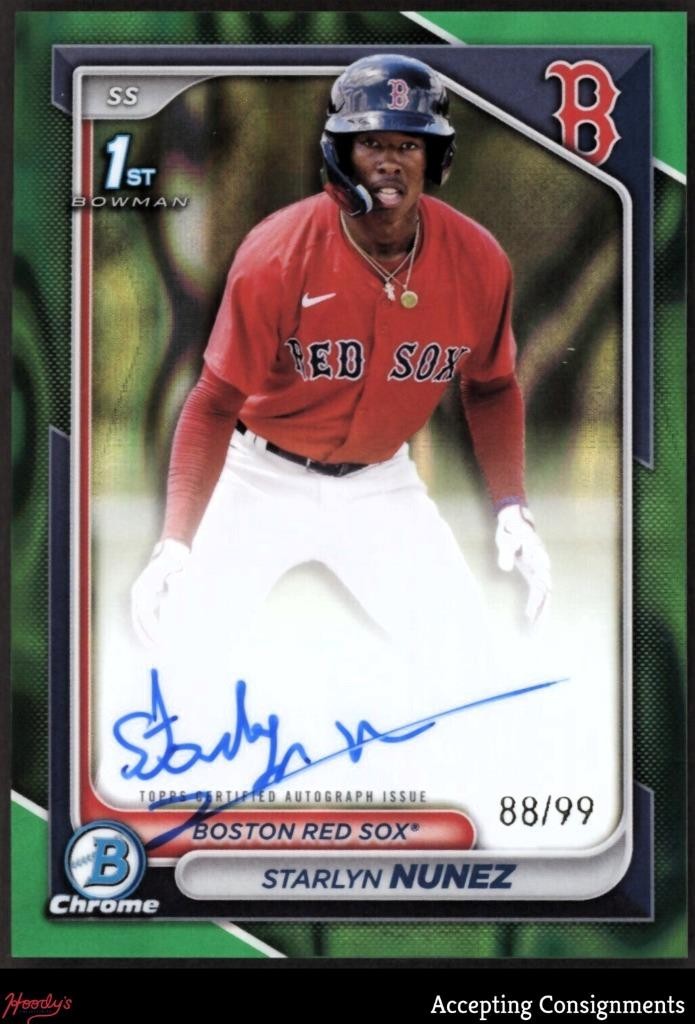 2024 Bowman Chrome Green Lava Refractors Starlyn Nunez 1st ROOKIE AUTO 88/99