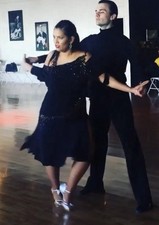 Women s Black Size 12-14 Latin Rhythm Ballroom Dress