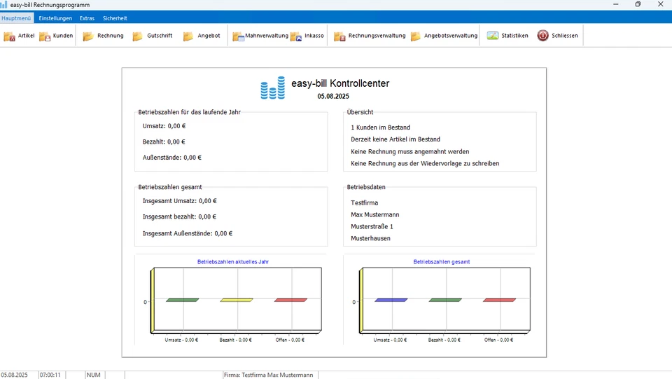 easy‑bill Rechnungsprogramm – Windows-Software für Rechnung | eRechnung - Bild 2 von 4