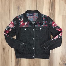 Johnny Was Workshop Womens Floral Embroidered...
