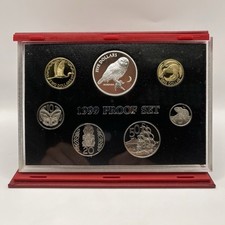1999 New Zealand Proof Year Coin Set - Sterling Silver $5 - Reserve Bank NZ