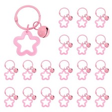 20Pcs Star Bell Keychain Single Cute Star Bag Keychain Pink