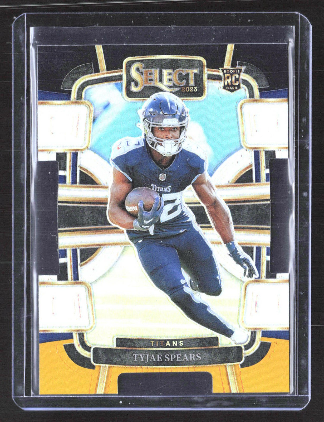 2023 Panini Select #97 Tyjae Spears Green and Yellow Prizms Die Cuts Rookie RO84