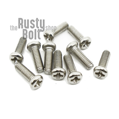 M2.5 x 8mm, Phillips Pan Head Screws, Steel, Nickel Plated