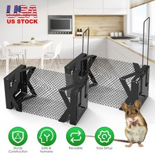 2-Pack Humane Live Animal Trap Cage - Easy Set Rodent Traps for Mice Rats Voles