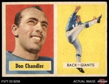 1957 Topps #23 Don Chandler Giants-FB RC Florida 3 - VG