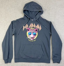 Def Leppard Hoodie Sweatshirt Rock of Ages Women's Small Gray
