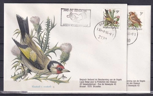 [M182788] Belgium N°2189/2190FDC Buzin Birds First Day Cover COB € 12,00 SUPERB