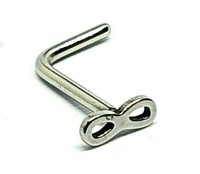 Infinity Nasenstecker 20 G (0,8 Mm) Silberfarben G23 Titan L Gebogen Nasenpie...