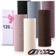 120PCS Soft Hair Ties for Women   No Damage Ouchless Nylon Hair Accessories, Sea