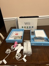 Nintendo Wii Console Complete In Box W Cords 3 Controllers Sensor Bar No Game