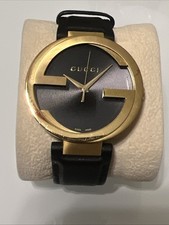 Gucci Interlocking 42mm Steel Concentric Black Dial Quartz Mens Watch YA133212