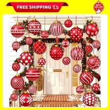 30 Pcs Outdoor Christmas Decorations Double Sided Candy Christmas Ornaments Hang