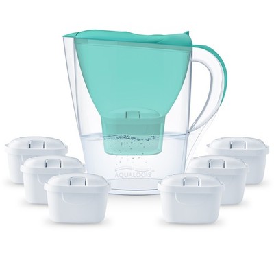 Filterkanne Aqualogis Harmony 2,6L Grün Set mit 6x PURE+ Wasserfilterkartuschen