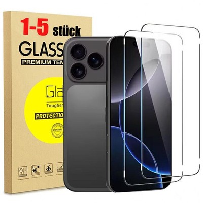 Panzerfolie 9H Glas Für iPhone 17 16 15 14 Pro Max Display Schutzglas Hartglas